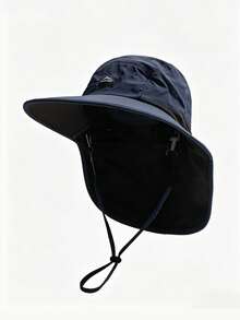 1 pieza Sombrero de ala ancha de unicolor unisex, sombrero de cubo para protección solar para excursionismo y camping al aire libre, primavera/verano/otoño - A - Ver 9