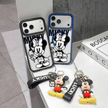 This Disney Mickey Mouse Pattern Lanyard Phone Case Features A Strong Magnetic Closure And Full Coverage Of Acrylic And TPU Material. It's Shockproof, Lightweight, And Suitable For IPhone17/16/11/13/15/15 Plus/15 Pro/15 Pro Max/12/14 Pro Max/11 Pro Max/12 Pro/12 Pro Max/13. It's A Popular Birthday Gift, Business Gift, Durable, Stain-Resistant, And Fingerprint-Resistant New Phone Case For Men And Women. It Also Includes A Mickey Mouse Phone Case And Mickey Mouse Doll Bracelet. Compatible With SamsungGalaxy S20, S21, S22, S23, And S24 Series. It's The Perfect Gift For Friends And Family. This Stylish Phone Case Is Fun, Lightweight, And Durable. IPhone17 Pro Max Phone Case, Minnie Phone Case. - Blue - View 2