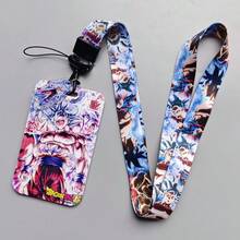 2-In-1 Detachable Lanyard Necklace With Retractable Phone Strap & Card Holder, Creative Slide Cover Card Case For Student ID/Access Card - Multicolor - View 6