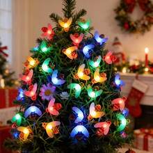 20/50pcs LED Solar Powered String Lights, 8 Modes (Warm White/Colorful), Suitable For Garden And Holiday Decoration, Adorable Little Bugs Bring Holiday Cheer! - Yellow - View 8