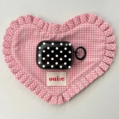 Polka Dot Earphone Protective Case, Black & White With Hanging Ring, Wireless Earphone Anti-Drop Protective Case, Suitable For Pods 1/2/Pro/3/4/Pro 3