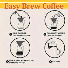 1pc Double Layer Coffee Filter, Small/Medium/Large 3 Sizes, Stainless Steel Material, Easy To Clean, With Heat-Insulated Handle, Suitable For Home, Office, Camping, Ideal Accessory For Brewing Coffee, Hot Drinks, Tea - Silver - View 11