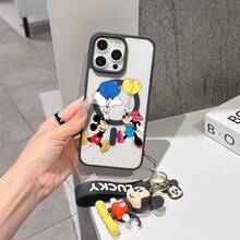 This Disney Mickey Mouse Pattern Lanyard Phone Case Features A Strong Magnetic Closure And Full Coverage Of Acrylic And TPU Material. It's Shockproof, Lightweight, And Suitable For IPhone17/16/11/13/15/15 Plus/15 Pro/15 Pro Max/12/14 Pro Max/11 Pro Max/12 Pro/12 Pro Max/13. It's A Popular Birthday Gift, Business Gift, Durable, Stain-Resistant, And Fingerprint-Resistant New Phone Case For Men And Women. It Also Includes A Mickey Mouse Phone Case And Mickey Mouse Doll Bracelet. Compatible With SamsungGalaxy S20, S21, S22, S23, And S24 Series. It's The Perfect Gift For Friends And Family. This Stylish Phone Case Is Fun, Lightweight, And Durable. IPhone17 Pro Max Phone Case, Minnie Phone Case. - Trong sáng - Xem 5