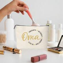 1pc Cosmetic Bag, Small Toiletry Bag, Mini Makeup Bag, Text Decor Storage Pouch, Suitable For Women/Girls Travel, Small Accessories, Modern - Letter Design - View 10
