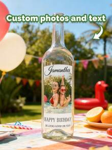 Customized Photo Birthday Stickers, Gift Bag Stickers, Birthday Photo Stickers, Personalized Birthday Stickers, Customized Wine Bottle Labels, Customized Champagne Labels, Mini Champagne Bottle Labels, Mini Wine Bottle Labels, Personalized Wine Labels - Multicolor - View 8