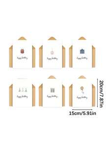 12pcs Birthday Greeting Card Set With Envelopes, Suitable For Gifting To Family, Friends And Colleagues, Unique Birthday Wishes Cards, Decorative Birthday Cards, Birthday Congratulations Cards - Multicolor - View 5