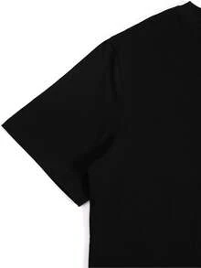 1 camiseta negra de algodón puro para mujer: Estilo con capucha, 180g de algodón 100%. - negro - Ver 4