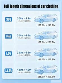 2026新款全车罩 - 全车防尘防水罩 - 聚乙烯薄膜材质，防水防尘，四季通用 - 全车遮阳罩 - 透明聚乙烯车罩 - 适用于所有车型 - 全面防护阳光、雨水和灰尘 - 便携式设计 - 車罩 - 查看 10