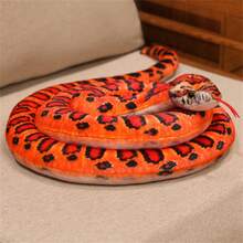 130cm/51.18inch Long Realistic Snake Plush Toy, Soft And Fluffy Stuffed Animal, Rattlesnake/Python/Corn Snake, Suitable For Room Decoration, Party Decoration, April Fool's Day, Halloween, Birthday Gift, Holiday Gift. - Multicolor - View 12