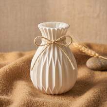 1pc Modern Minimalist Boho Aesthetic Decorative Shatterproof Lightweight Waterproof Matte Finish Unbreakable Premium Plastic Flower Vase - A - View 14