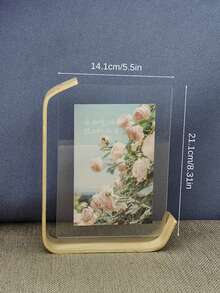 1pc Maple Wood And Acrylic Double-Sided Photo Frame - Transparent, Suitable For Home Decoration, Desk, Bedside Table,Bookshelf, Tabletop Atmosphere Decorative Item, Birthday Gifts, Wedding Souvenirs,Wooden Acrylic Picture Frame - Multicolor - View 5