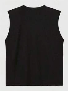 Men's Short-Sleeved T-Shirt With A Round Neck And A Simple Design - Blue - View 4