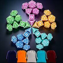 26 Set Dadu Poliedral D&D (Total 182 buah), Dadu Ukir 7 Warna dengan Tas Serut Besar, Cocok untuk D&D, Permainan Meja RPG, MTG, Pathfinder, dan Permainan Kartu. - MultiWarna - View 28