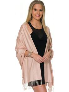 Shawls And Wraps Evening Dresses, Large Soft  Wedding Shawl - 淺玫瑰金 - 查看 2