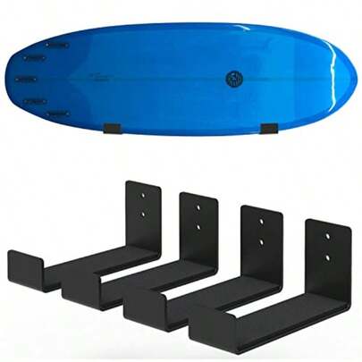 APoskad Soporte de pared para tabla de surf perchas minimalistas para tabla de surf para almacenamiento de pared tornillos incluidos . (Negro 2 Pares)
