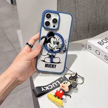 This Disney Mickey Mouse Pattern Lanyard Phone Case Features A Strong Magnetic Closure And Full Coverage Of Acrylic And TPU Material. It's Shockproof, Lightweight, And Suitable For IPhone17/16/11/13/15/15 Plus/15 Pro/15 Pro Max/12/14 Pro Max/11 Pro Max/12 Pro/12 Pro Max/13. It's A Popular Birthday Gift, Business Gift, Durable, Stain-Resistant, And Fingerprint-Resistant New Phone Case For Men And Women. It Also Includes A Mickey Mouse Phone Case And Mickey Mouse Doll Bracelet. Compatible With SamsungGalaxy S20, S21, S22, S23, And S24 Series. It's The Perfect Gift For Friends And Family. This Stylish Phone Case Is Fun, Lightweight, And Durable. IPhone17 Pro Max Phone Case, Minnie Phone Case. - Trong sáng - Xem 6