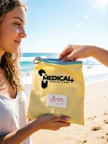 「Medicine」圖案印花便攜藥袋 藥丸收納盒 急救包 化妝包 零錢包，適用日常/戶外/旅行，旅行便攜收納，化妝品、手機及其他小物品收納，旅行必備，聖誕禮物，個性化禮物袋，教師節禮物，小禮物交換，房間裝飾 - 彩色 - 查看 6