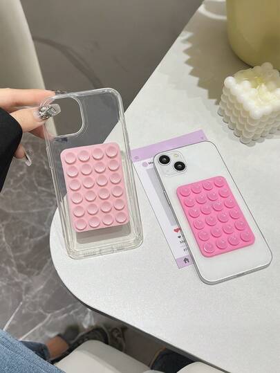 Silicone Suction Cup Phone Case, Transparent TPU Material Phone Case + Silicone Suction Cup Phone Holder, Suitable For IPhone 17 Pro Max/17 Pro/17/16/15/14 Phone Holder Case