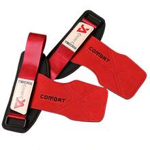 YUAO 1 Pair Fitness Gloves, Non-Slip Durable Lifting Straps + Hook And Loop Material, Wrist Support To Prevent Calluses, Suitable For Pull-Ups, Rowing, Strength Training - Red - View 2