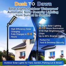 Bright Solar Outdoor Lights, IP65 Rated Walk Lights, Solar Powered Street Motion Sensor Lights,1500mAh,10LED Security Lights, Smart Light Sense For: Patios, Porches, Gardens, Pathways, Walkways And Driveways - 黑色 - 查看 7