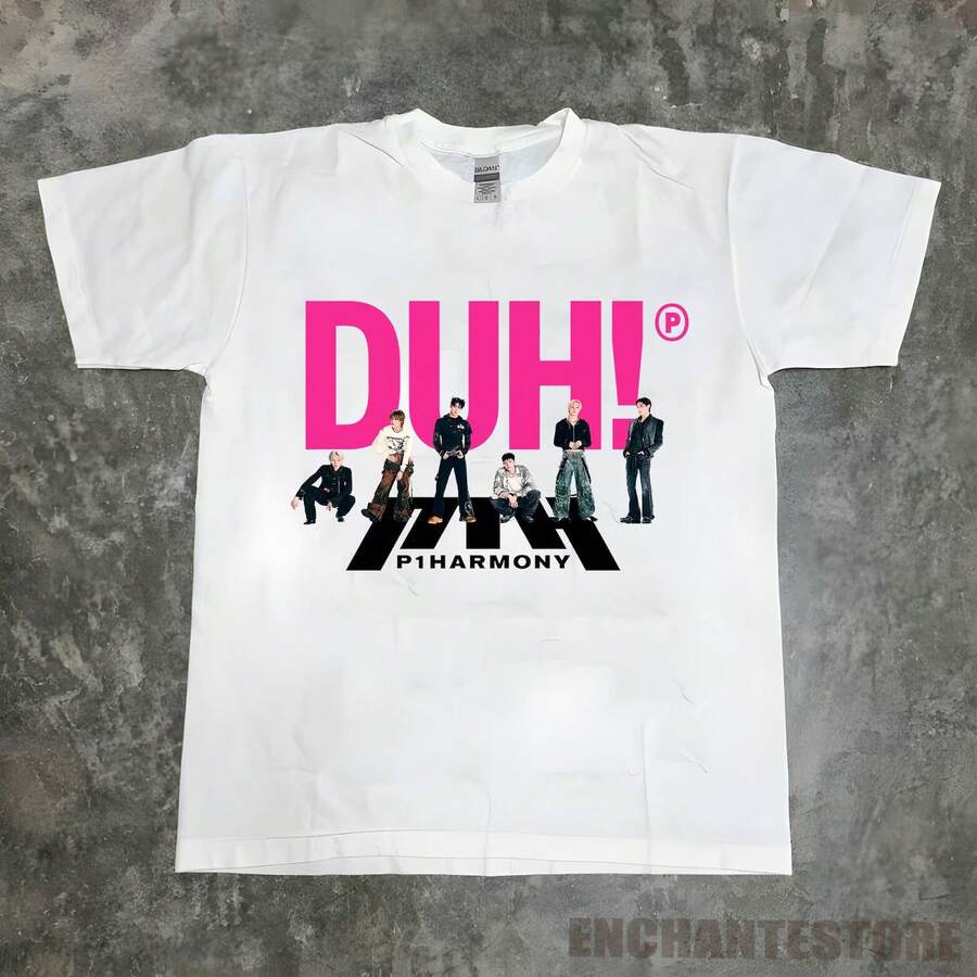 Retro P1Harmony Duh! Shirt, P1Harmony Utop1A Tour Shirt, P1Harmony Sweatshirt, P1H Members Keeho, Theo, Jiung, Intak, Soul, Jongseob, P1ece - trắng - Xem 1