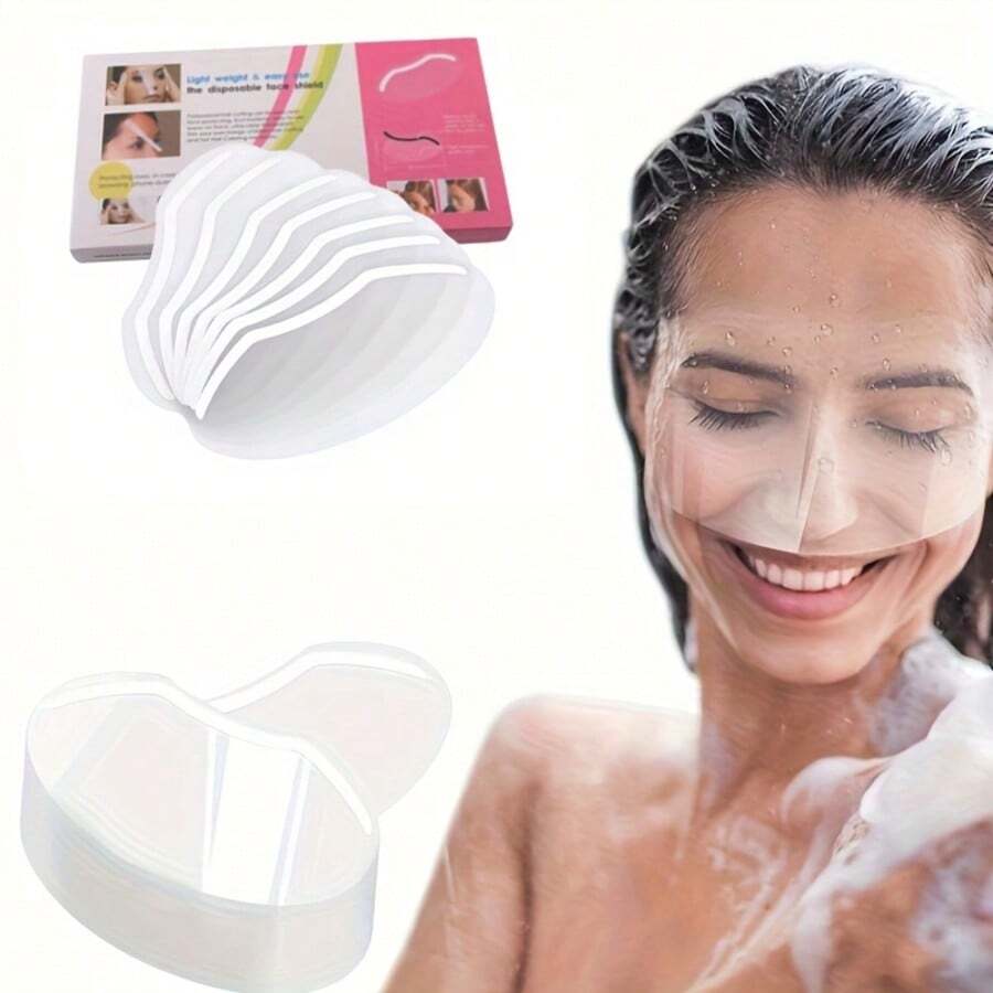 100 chiếc khẩu trang PVC unisex, cần thiết cho các tiệm làm tóc dành cho người lớn, dụng cụ bảo vệ da mặt bằng nhựa dùng một lần khi tắm/cắt tóc/chống nắng.