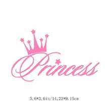 Princess Crown Pink Princess Text Removable Sticker, Residue-Free Self-Adhesive Decal Suitable For Car, Truck, Laptop And More - A - View 2