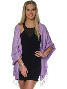 Shawls And Wraps Evening Dresses, Large Soft  Wedding Shawl - Pale Lilac - View 4