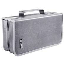 Siveit - Funda para CD y DVD funda para CD/DVD 128 capacidades organizador de CD carpeta de CD portátil para viajes en casa carpeta negra plateada - Plateado - Ver 2