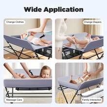 RibasuBB Baby Changing Table With Removable Cloth Cover, Storage Shelf, Iron Frame, Gray, Easy To Assemble, For Infants 0-12 Months, Comfortable And Practical - Dark Grey - View 6