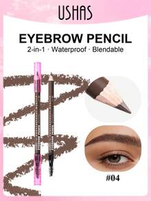 USHAS 2-In-1 Professional Eyebrow Pencil & Spiral Brow Brush, Waterproof & Sweat-Proof, Long-Lasting, Precise Shaping, Fine Powder Texture, Beginner-Friendly, Essential For Daily Makeup - #04 Light Brown - View 7