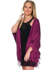 Shawls And Wraps Evening Dresses, Large Soft  Wedding Shawl - 李子 - 查看 7