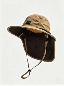 1 pieza Sombrero de ala ancha de unicolor unisex, sombrero de cubo para protección solar para excursionismo y camping al aire libre, primavera/verano/otoño - A - Ver 5