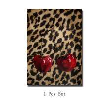 Set Of 1 Wall Art, Leopard Cherry Print, Maximalist Poster, Funky Retro Decor, Room Decor For Bedroom | Frameless - A - View 11