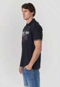 Koroshi Camisas polo esportivas masculinas - Azul marinho - Ver 3