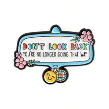 Inspirational Cartoon English Brooch, "Today Is A Brand New Day" Positive Energy Metal Badge, Student Backpack Canvas Bag Decor Pin, Niche INS Style Accessory, Healing Gift For Girlfriends And Friends - Multicolor - View 12