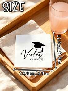 Personalized Luxury Graduation Tissue Paper - Can Be Customized With Name And Graduation Year. Elegant Handwritten Or Classic Square Font, Paired With Graduation Cap And Diploma Graphic, High-Definition Printing On Premium Paper. - Multicolor - View 9