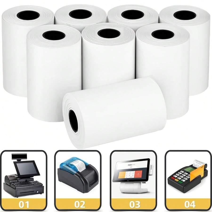 2 1/4 英寸 x 50 英尺热敏收据纸卷，POS 收银机纸卷，收据纸，POS 打印纸 - 查看 1