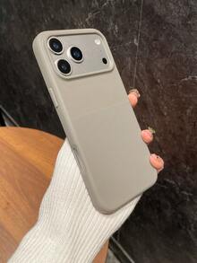 1pc Polka Dot Anti-Slip Phone Case, Flocked Lining Phone Case, Gray Phone Case With Fine Dotted Texture, Skin-Friendly Anti-Slip, Cushioned Shock-Absorbing, Suitable For Business, Daily, Commuting Scenarios, Suitable For Self-Use Or Gift Giving, Compatible With IPhone 17 Pro Max - Grey - View 7