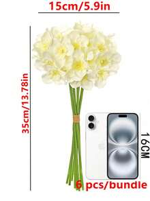 6 pièces/12 pièces Fleurs de jonquille artificielles, fleurs de jonquille jaunes factices pour la décoration de mariage, la décoration de la maison et de la chambre, fleurs factices pour la décoration de la maison et du mariage - Multicolore - Voir 9