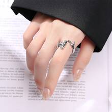 Anillo ajustable de tiburón martillo, estilo punk de moda - Plata antigua - Ver 13