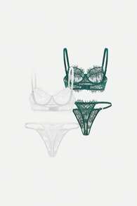 4pcs/Set Women Lace Sexy Lingerie Set - Multicolor - View 1
