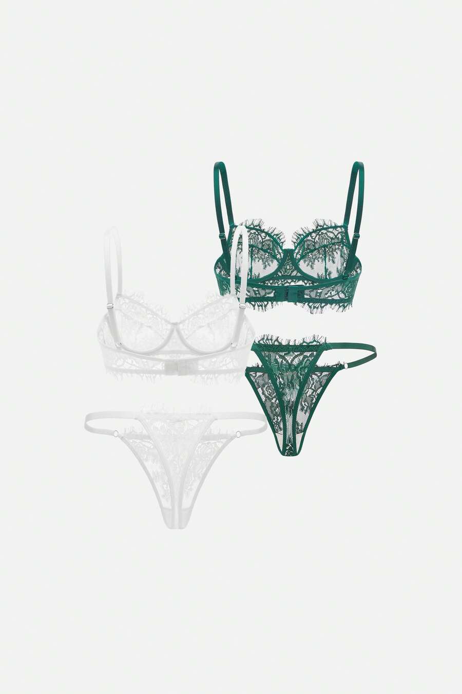 4pcs/Set Women Lace Sexy Lingerie Set - Multicolor - View 1