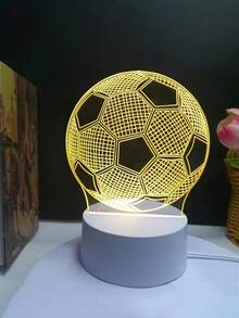 1pc Football 3D Illusion Lamp Night Light With Remote Control, 16 Colors Touch Sensor Remote Control Bedside Lamp, Football/Headphone Decor Lamp - Multicolor - View 10
