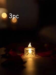 INS Style Diamond Grid Crystal LED Electronic Candle, Living Room & Dining Table Decor With Elegant Ambiance, Warm Light Simulated Flame, Party & Wedding Decoration, Birthday/Housewarming Gift, Battery Powered High-End Home Decor - Multicolor - View 14