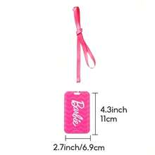 Miniso Barbie Card Cover Pendant-Pink&Black, Printing, Soft And Durable Material, Not Easy To Deform, Campus Card Bus Card Storage Ornament(1 PC) - Multicolor - View 6