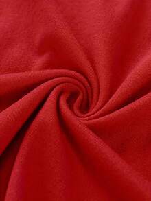 Atasan Tanpa Lengan Kasual Bermotif Bunga Hibiscus, Atasan Musim Panas, Pakaian Pantai untuk Wanita, Warna Merah - Merah - View 5