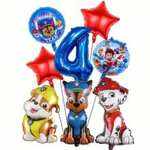 Paw Patrol 汪汪队立大功生日气球花束套装，包含Chase和Rubble可爱小狗卡通铝箔气球、32英寸蓝色数字1-9氦气球、红色星星气球，适合1-9岁儿童生日派对装饰 - 卡通狗狗氣球 - 查看 16