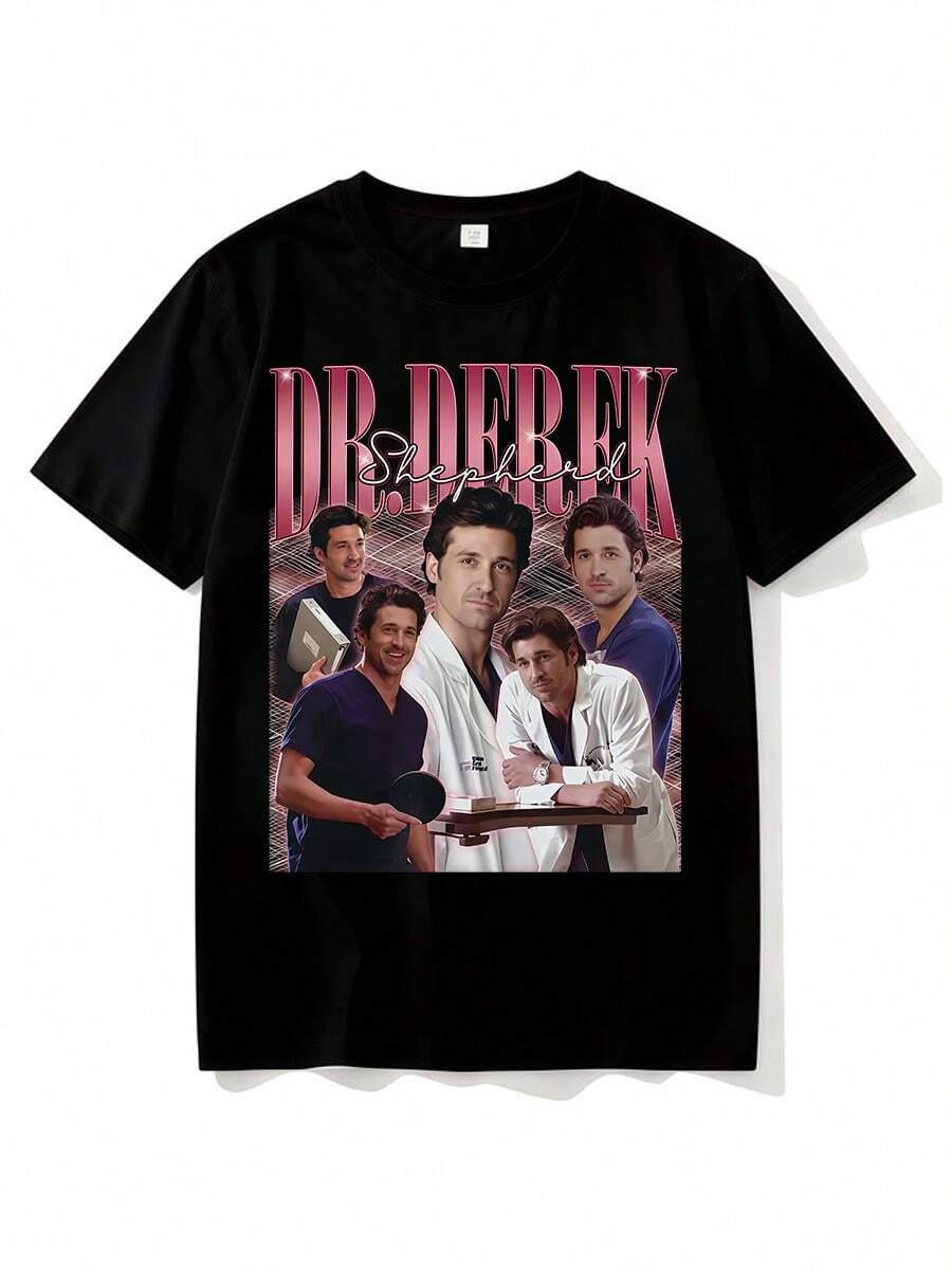 Camiseta McDreamy: Camiseta, moletom Derek Shepherd, camiseta unissex com estampa, presente para fãs da série médica FD - Preto - Ver 1