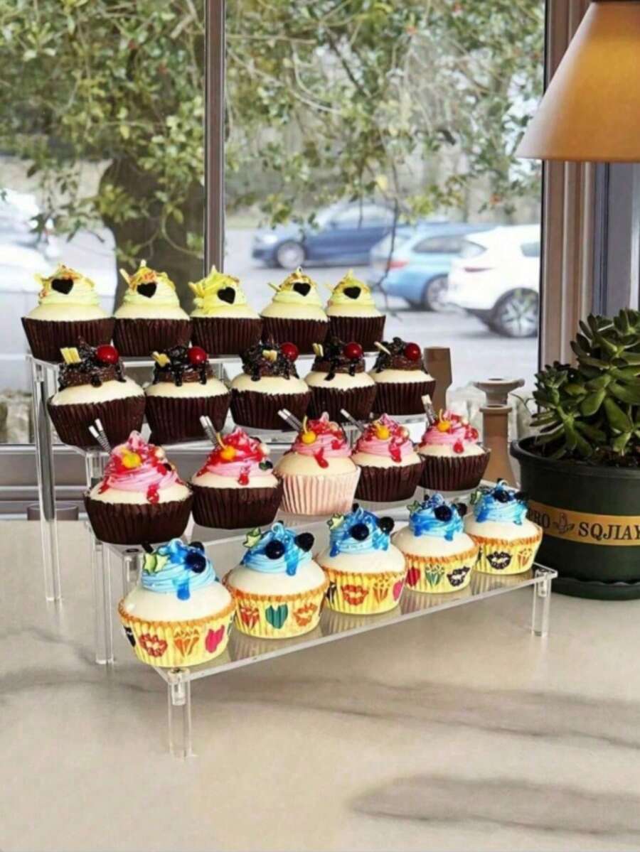 Giá trưng bày tráng miệng bằng acrylic, giá đựng bánh ly, giá bánh ngọt, giá trưng bày tráng miệng cho tiệc sinh nhật, tiệc cưới. - Trong sáng - Xem 1